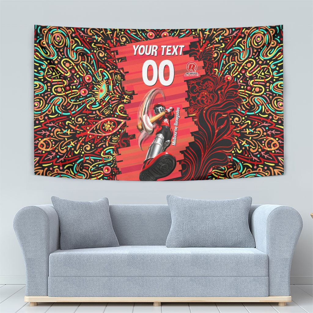 Personalized Melbourne Renegades Cricket Tapestry Hippie Psychedelic Pattern Vibrant Mandala Art Style