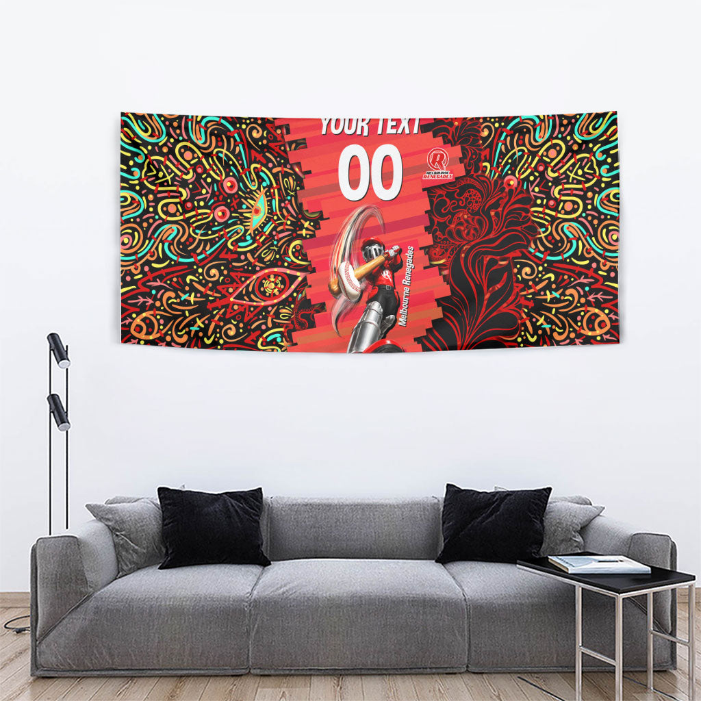 Personalized Melbourne Renegades Cricket Tapestry Hippie Psychedelic Pattern Vibrant Mandala Art Style