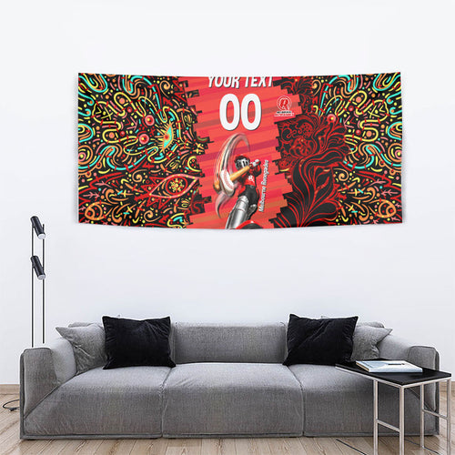 Personalized Melbourne Renegades Cricket Tapestry Hippie Psychedelic Pattern Vibrant Mandala Art Style