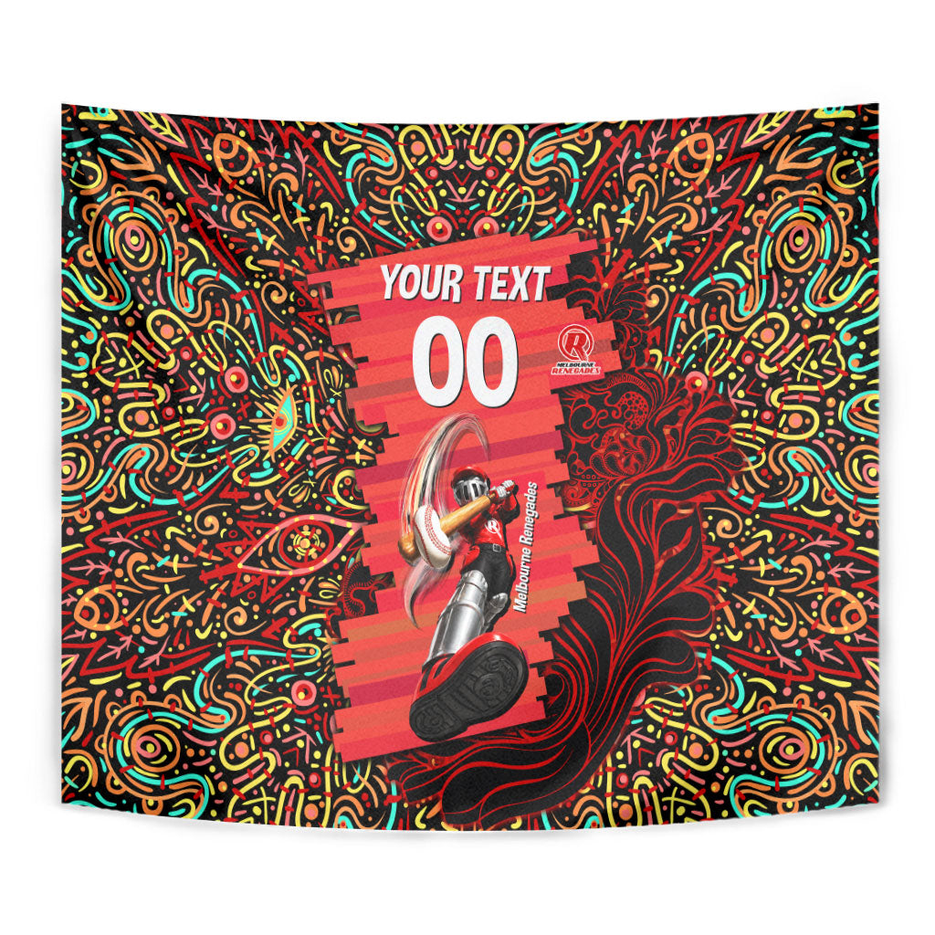 Personalized Melbourne Renegades Cricket Tapestry Hippie Psychedelic Pattern Vibrant Mandala Art Style