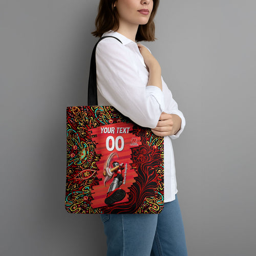 Personalized Melbourne Renegades Cricket Tote Bag Hippie Psychedelic Pattern Vibrant Mandala Art Style