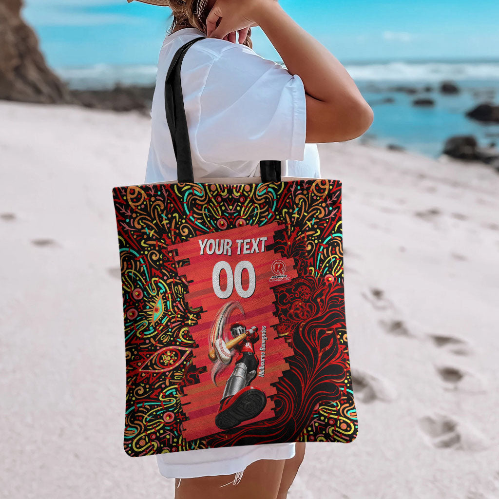 Personalized Melbourne Renegades Cricket Tote Bag Hippie Psychedelic Pattern Vibrant Mandala Art Style