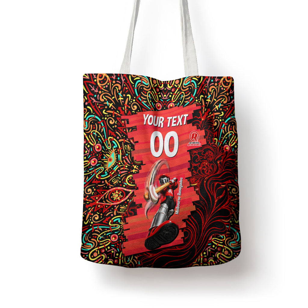 Personalized Melbourne Renegades Cricket Tote Bag Hippie Psychedelic Pattern Vibrant Mandala Art Style