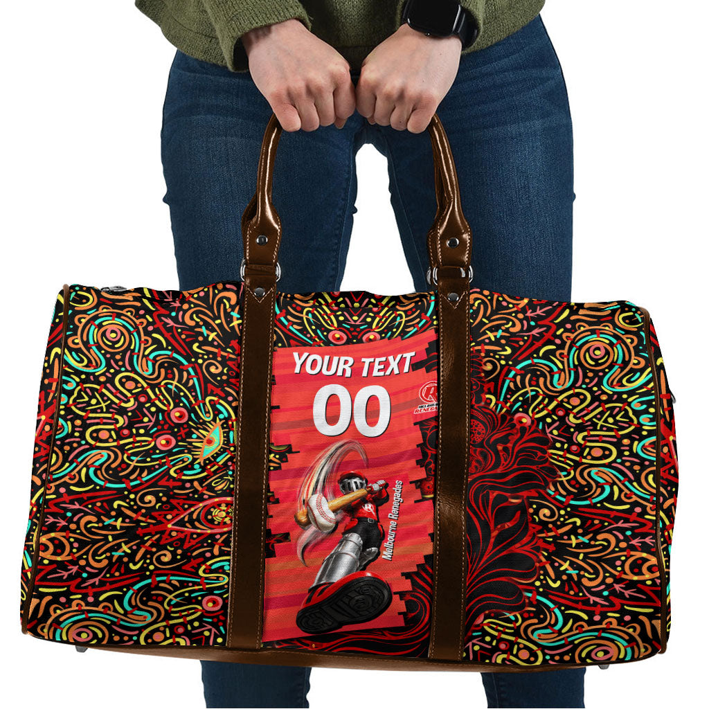 Personalized Melbourne Renegades Cricket Travel Bag Hippie Psychedelic Pattern Vibrant Mandala Art Style