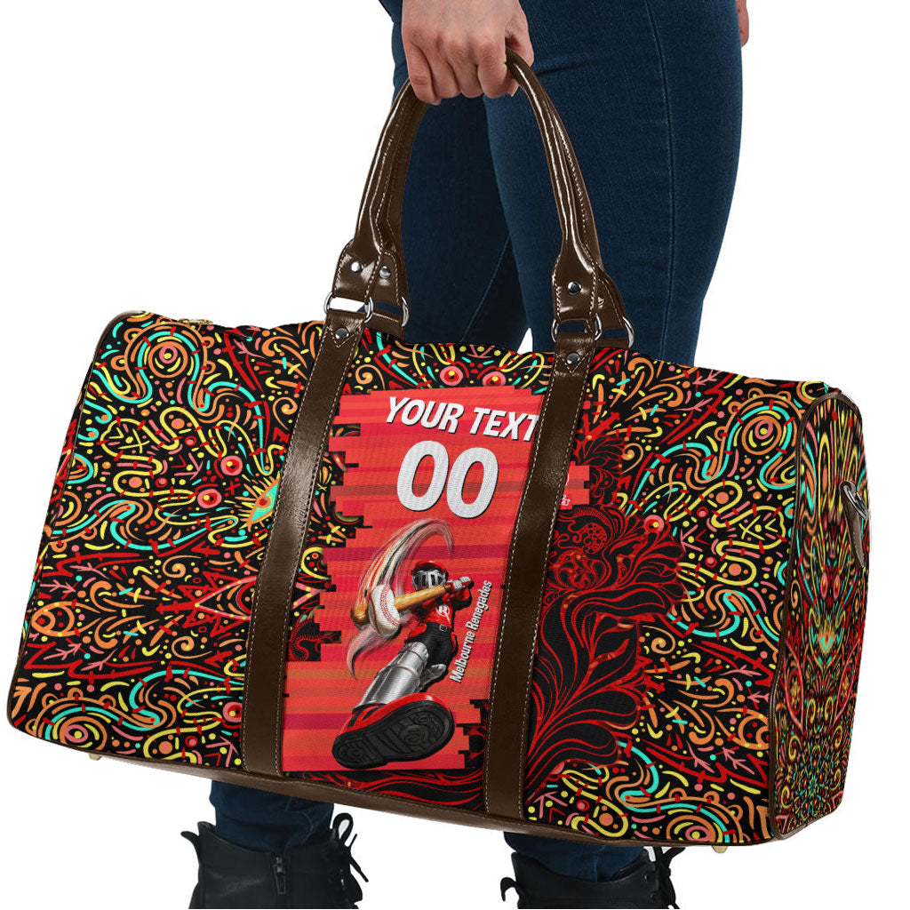 Personalized Melbourne Renegades Cricket Travel Bag Hippie Psychedelic Pattern Vibrant Mandala Art Style