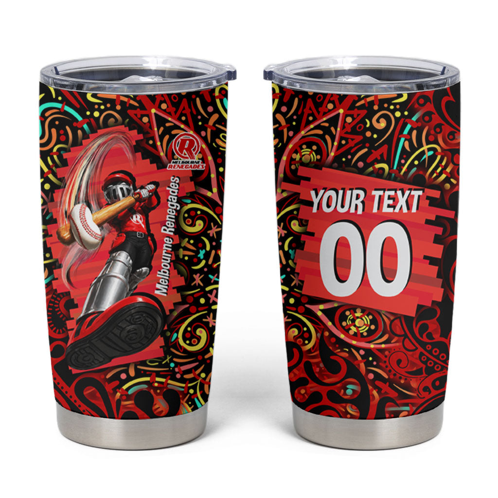 Personalized Melbourne Renegades Cricket Tumbler Cup Hippie Psychedelic Pattern Vibrant Mandala Art Style