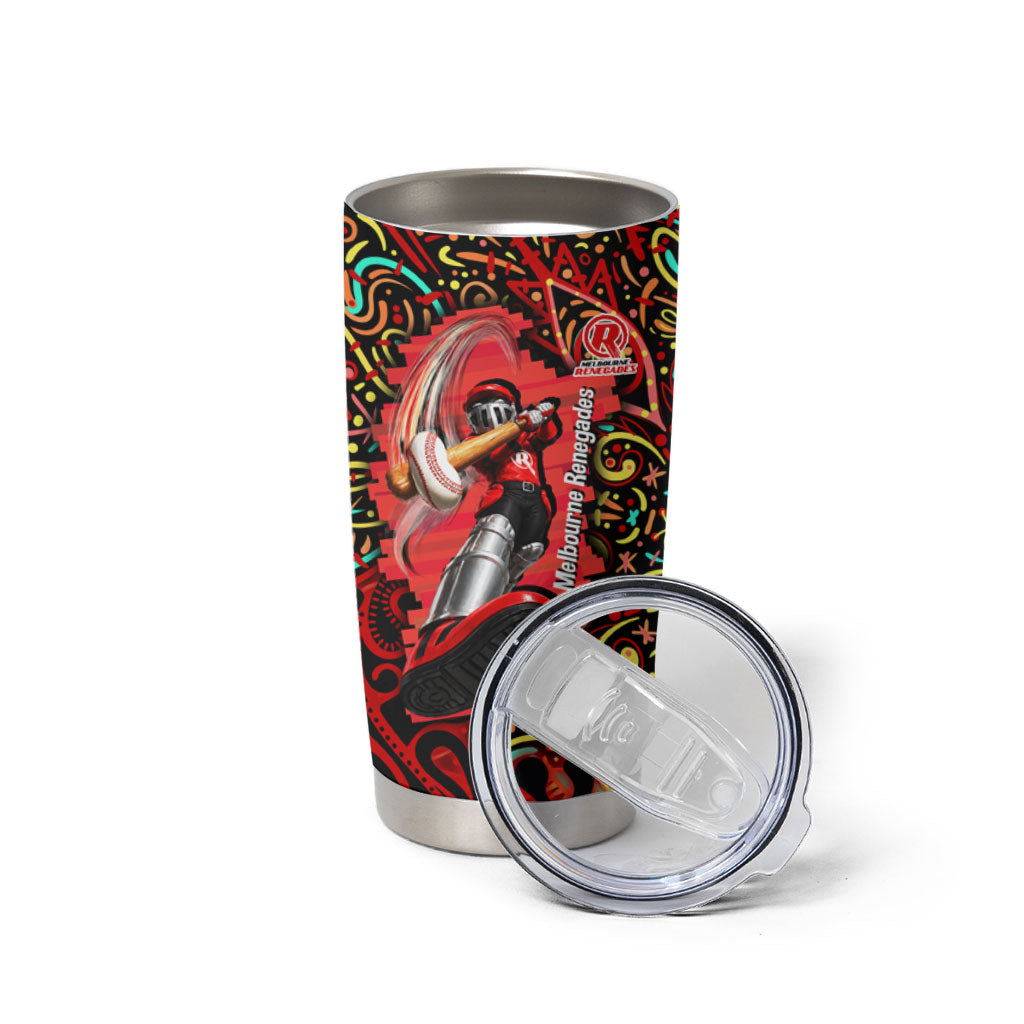 Personalized Melbourne Renegades Cricket Tumbler Cup Hippie Psychedelic Pattern Vibrant Mandala Art Style