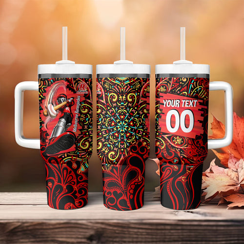 Personalized Melbourne Renegades Cricket Tumbler With Handle Hippie Psychedelic Pattern Vibrant Mandala Art Style