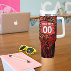 Personalized Melbourne Renegades Cricket Tumbler With Handle Hippie Psychedelic Pattern Vibrant Mandala Art Style