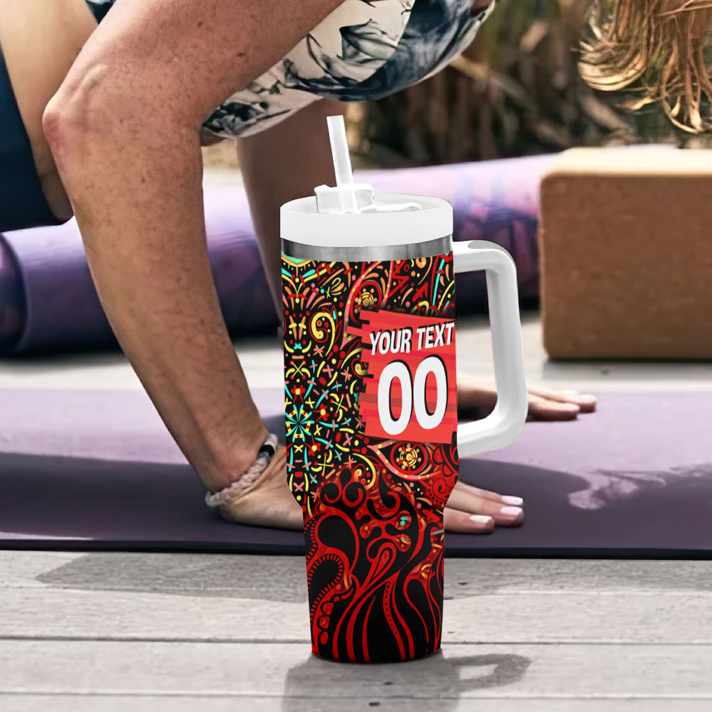 Personalized Melbourne Renegades Cricket Tumbler With Handle Hippie Psychedelic Pattern Vibrant Mandala Art Style