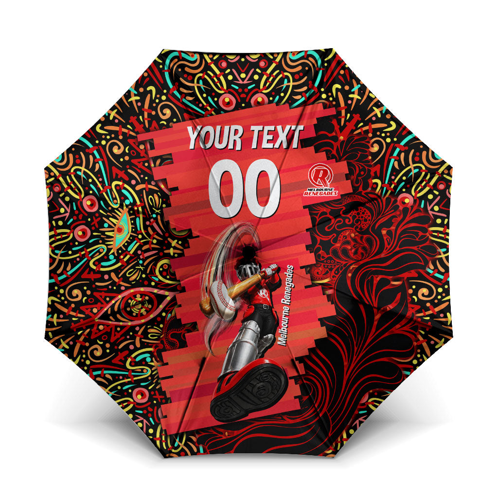 Personalized Melbourne Renegades Cricket Umbrella Hippie Psychedelic Pattern Vibrant Mandala Art Style