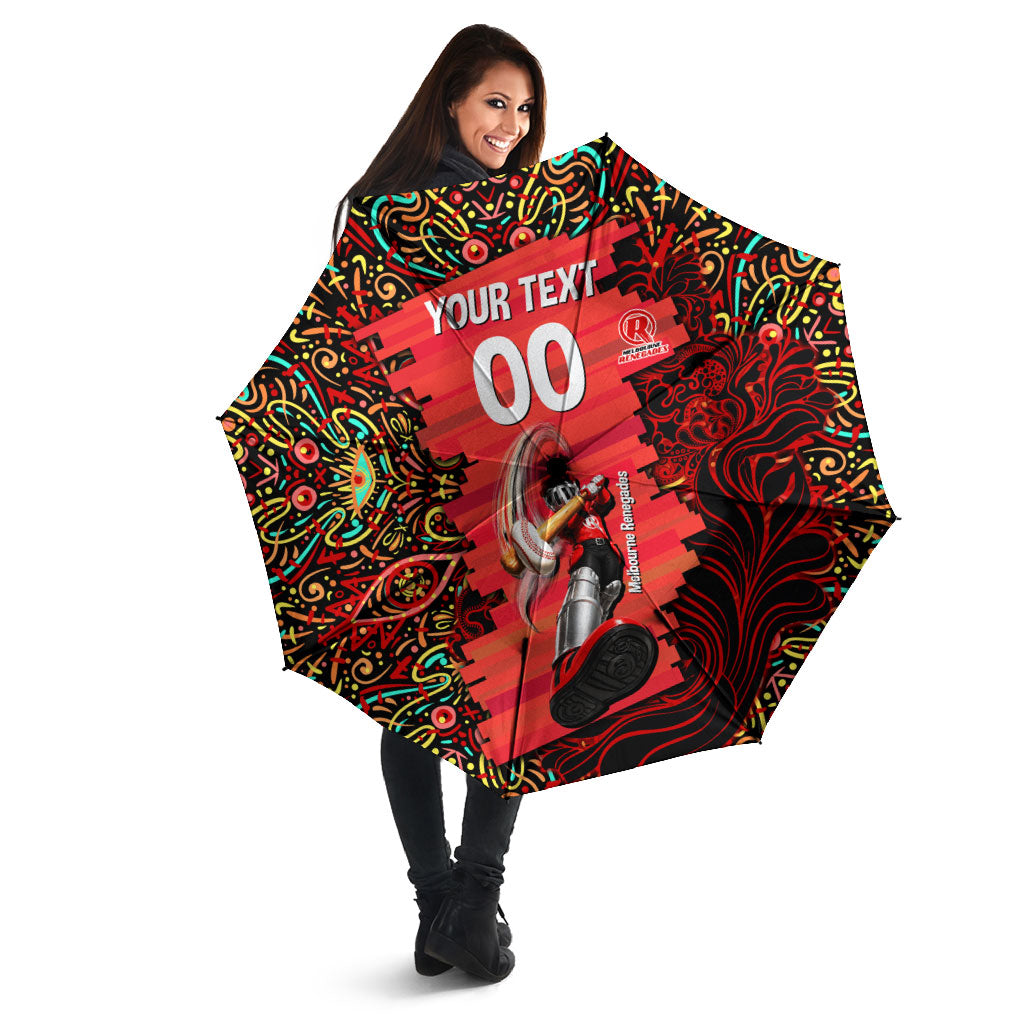 Personalized Melbourne Renegades Cricket Umbrella Hippie Psychedelic Pattern Vibrant Mandala Art Style