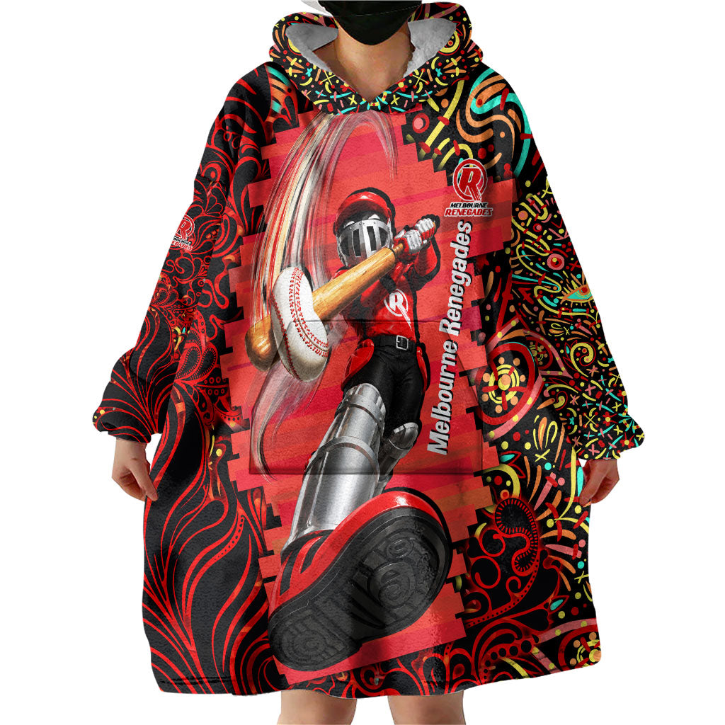 Personalized Melbourne Renegades Cricket Wearable Blanket Hoodie Hippie Psychedelic Pattern Vibrant Mandala Art Style
