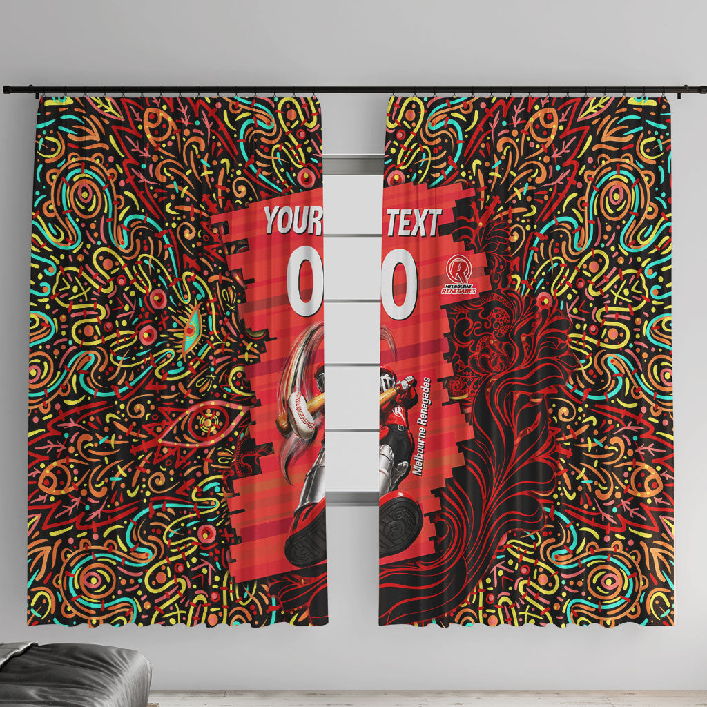 Personalized Melbourne Renegades Cricket Window Curtain Hippie Psychedelic Pattern Vibrant Mandala Art Style