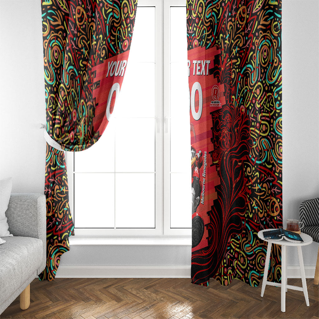 Personalized Melbourne Renegades Cricket Window Curtain Hippie Psychedelic Pattern Vibrant Mandala Art Style