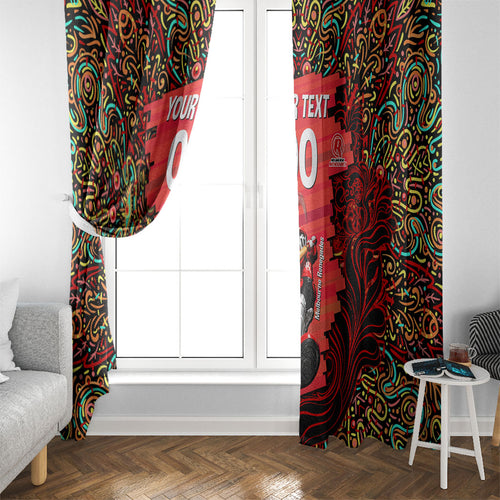 Personalized Melbourne Renegades Cricket Window Curtain Hippie Psychedelic Pattern Vibrant Mandala Art Style