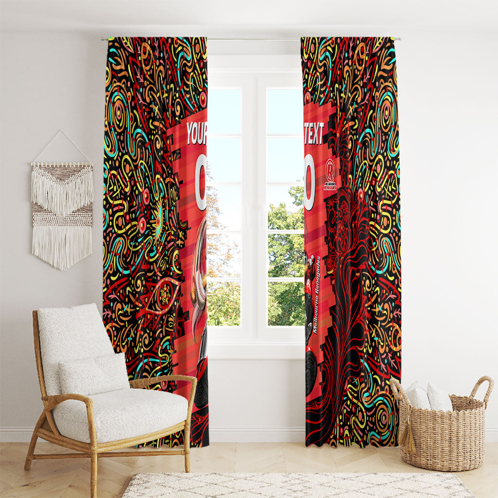 Personalized Melbourne Renegades Cricket Window Curtain Hippie Psychedelic Pattern Vibrant Mandala Art Style