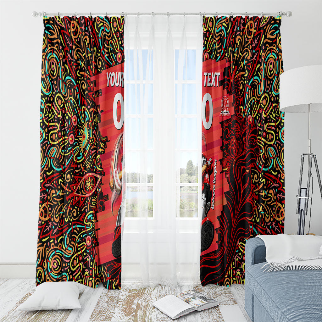 Personalized Melbourne Renegades Cricket Window Curtain Hippie Psychedelic Pattern Vibrant Mandala Art Style
