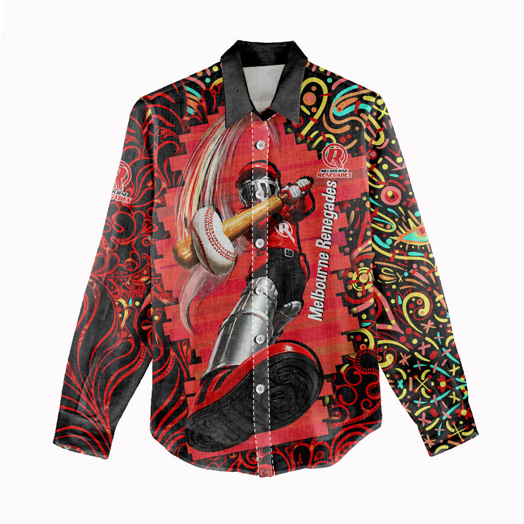Personalized Melbourne Renegades Cricket Women Casual Shirt Hippie Psychedelic Pattern Vibrant Mandala Art Style