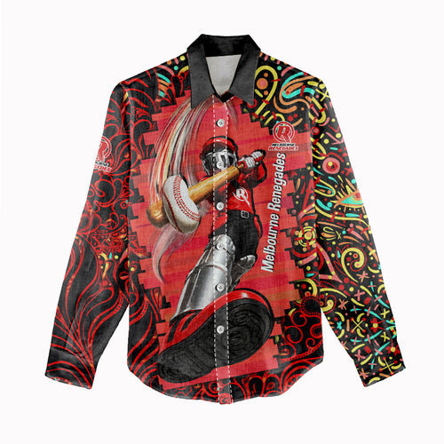 Personalized Melbourne Renegades Cricket Women Casual Shirt Hippie Psychedelic Pattern Vibrant Mandala Art Style