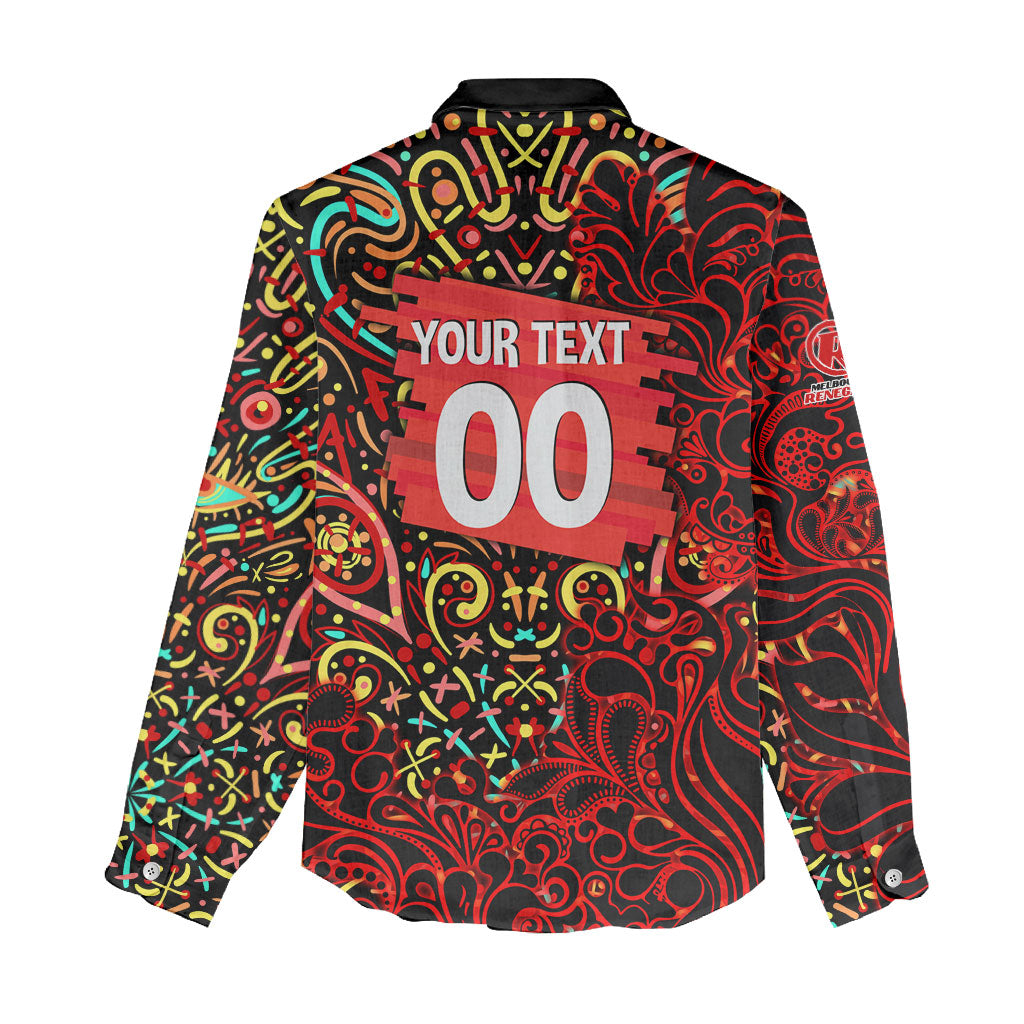 Personalized Melbourne Renegades Cricket Women Casual Shirt Hippie Psychedelic Pattern Vibrant Mandala Art Style