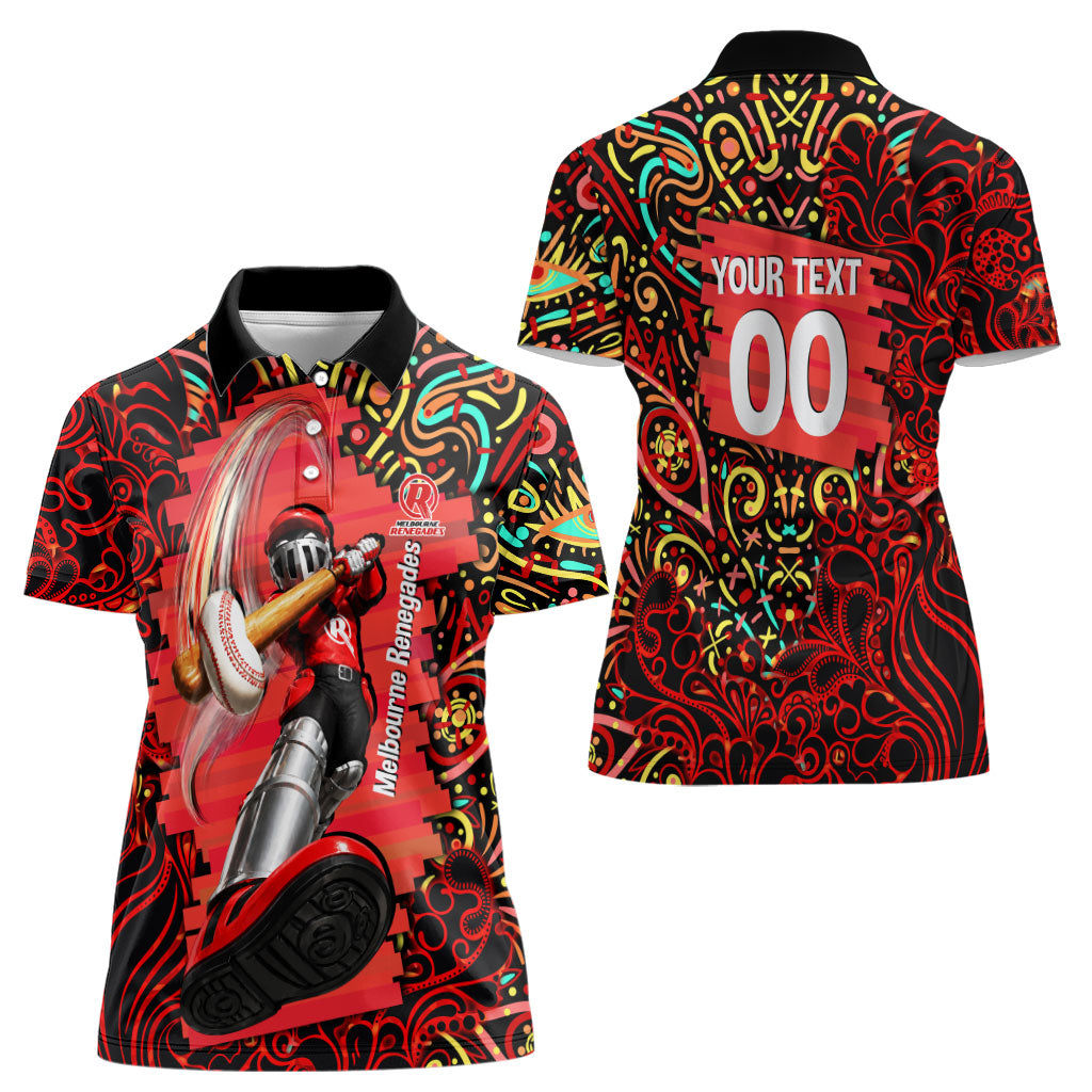 Personalized Melbourne Renegades Cricket Women Polo Shirt Hippie Psychedelic Pattern Vibrant Mandala Art Style