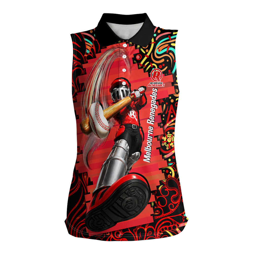 Personalized Melbourne Renegades Cricket Women Sleeveless Polo Shirt Hippie Psychedelic Pattern Vibrant Mandala Art Style