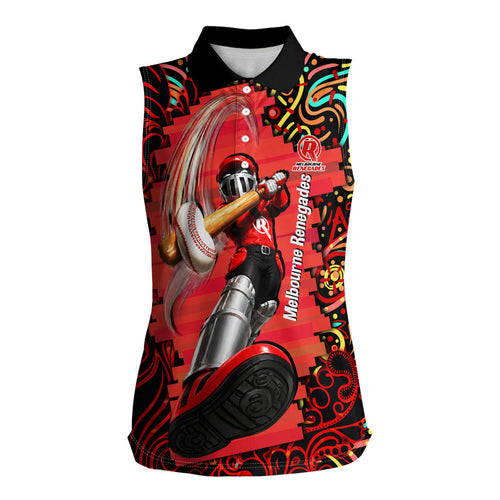Personalized Melbourne Renegades Cricket Women Sleeveless Polo Shirt Hippie Psychedelic Pattern Vibrant Mandala Art Style