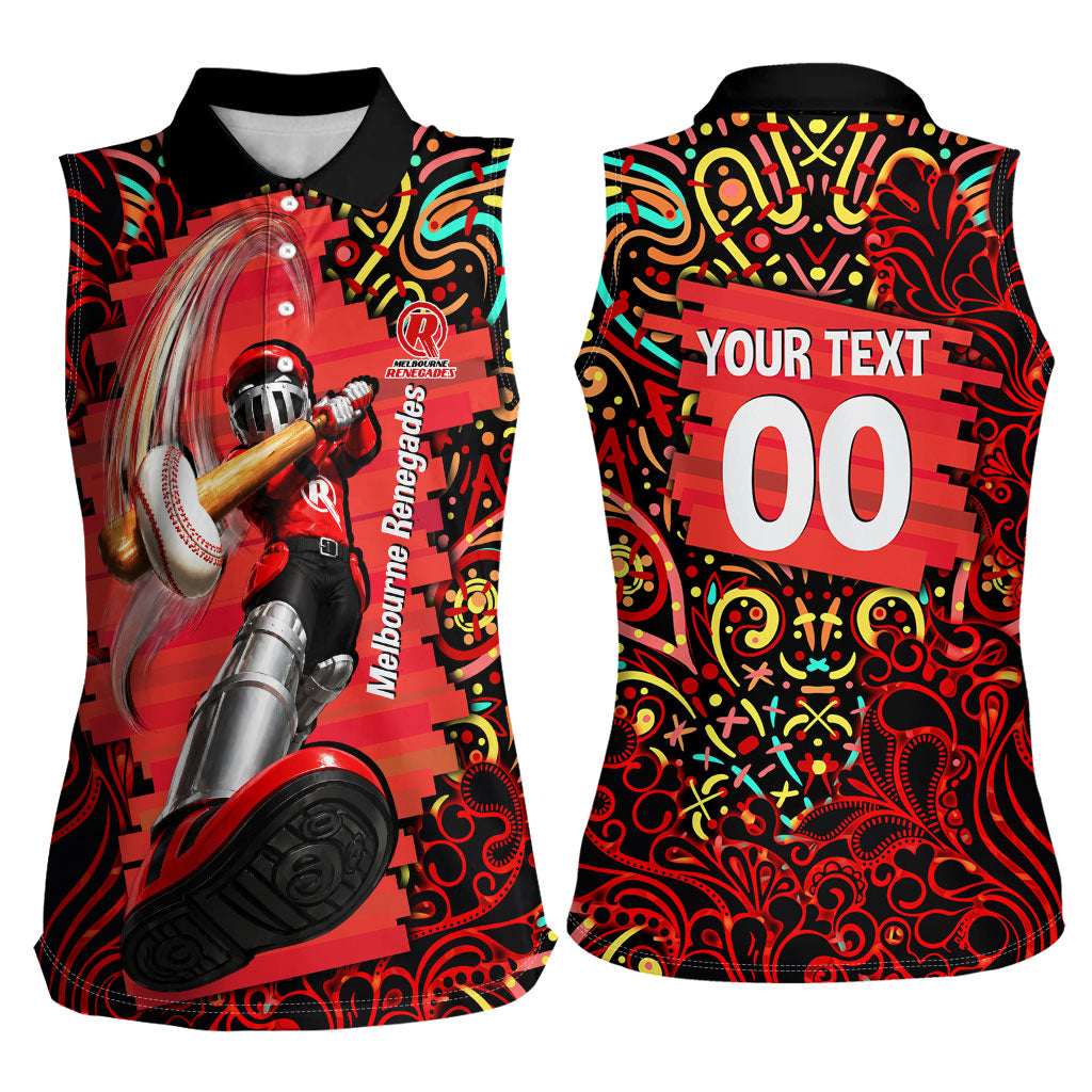 Personalized Melbourne Renegades Cricket Women Sleeveless Polo Shirt Hippie Psychedelic Pattern Vibrant Mandala Art Style