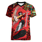 Personalized Melbourne Renegades Cricket Women V-Neck T-Shirt Hippie Psychedelic Pattern Vibrant Mandala Art Style
