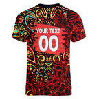 Personalized Melbourne Renegades Cricket Women V-Neck T-Shirt Hippie Psychedelic Pattern Vibrant Mandala Art Style