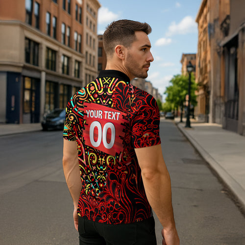 Personalized Melbourne Renegades Cricket Zipper Polo Shirt Hippie Psychedelic Pattern Vibrant Mandala Art Style