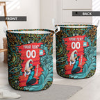 Personalized Brisbane Heat Cricket Laundry Basket Hippie Psychedelic Pattern Vibrant Mandala Art Style