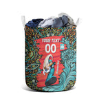 Personalized Brisbane Heat Cricket Laundry Basket Hippie Psychedelic Pattern Vibrant Mandala Art Style