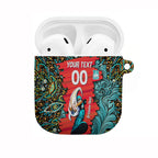 Personalized Brisbane Heat Cricket AirPods Case Hippie Psychedelic Pattern Vibrant Mandala Art Style