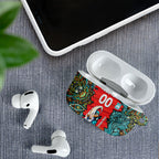 Personalized Brisbane Heat Cricket AirPods Case Hippie Psychedelic Pattern Vibrant Mandala Art Style