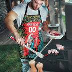 Personalized Brisbane Heat Cricket Apron Hippie Psychedelic Pattern Vibrant Mandala Art Style