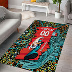 Personalized Brisbane Heat Cricket Area Rug Hippie Psychedelic Pattern Vibrant Mandala Art Style
