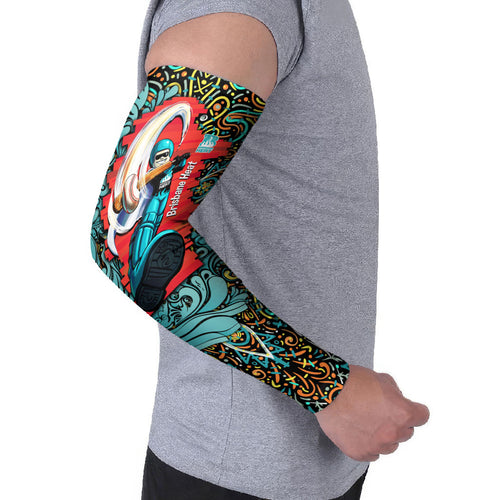 Personalized Brisbane Heat Cricket Arm Sleeves Hippie Psychedelic Pattern Vibrant Mandala Art Style