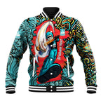 Personalized Brisbane Heat Cricket Baseball Jacket Hippie Psychedelic Pattern Vibrant Mandala Art Style