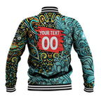 Personalized Brisbane Heat Cricket Baseball Jacket Hippie Psychedelic Pattern Vibrant Mandala Art Style