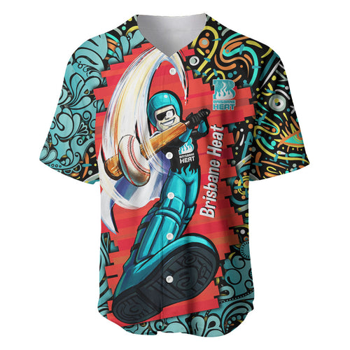 Personalized Brisbane Heat Cricket Baseball Jersey Hippie Psychedelic Pattern Vibrant Mandala Art Style