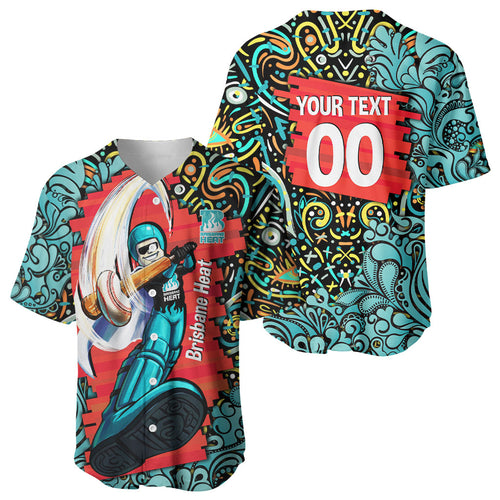 Personalized Brisbane Heat Cricket Baseball Jersey Hippie Psychedelic Pattern Vibrant Mandala Art Style