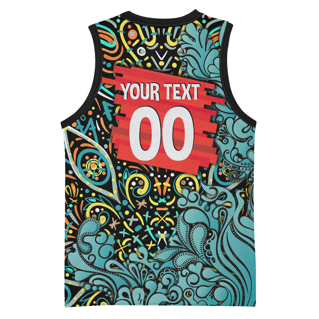 Personalized Brisbane Heat Cricket Basketball Jersey Hippie Psychedelic Pattern Vibrant Mandala Art Style