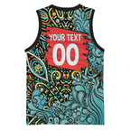 Personalized Brisbane Heat Cricket Basketball Jersey Hippie Psychedelic Pattern Vibrant Mandala Art Style