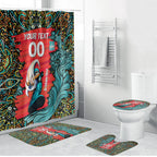 Personalized Brisbane Heat Cricket Bathroom Set Hippie Psychedelic Pattern Vibrant Mandala Art Style