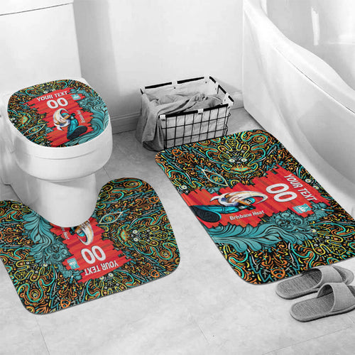 Personalized Brisbane Heat Cricket Bathroom Set Hippie Psychedelic Pattern Vibrant Mandala Art Style