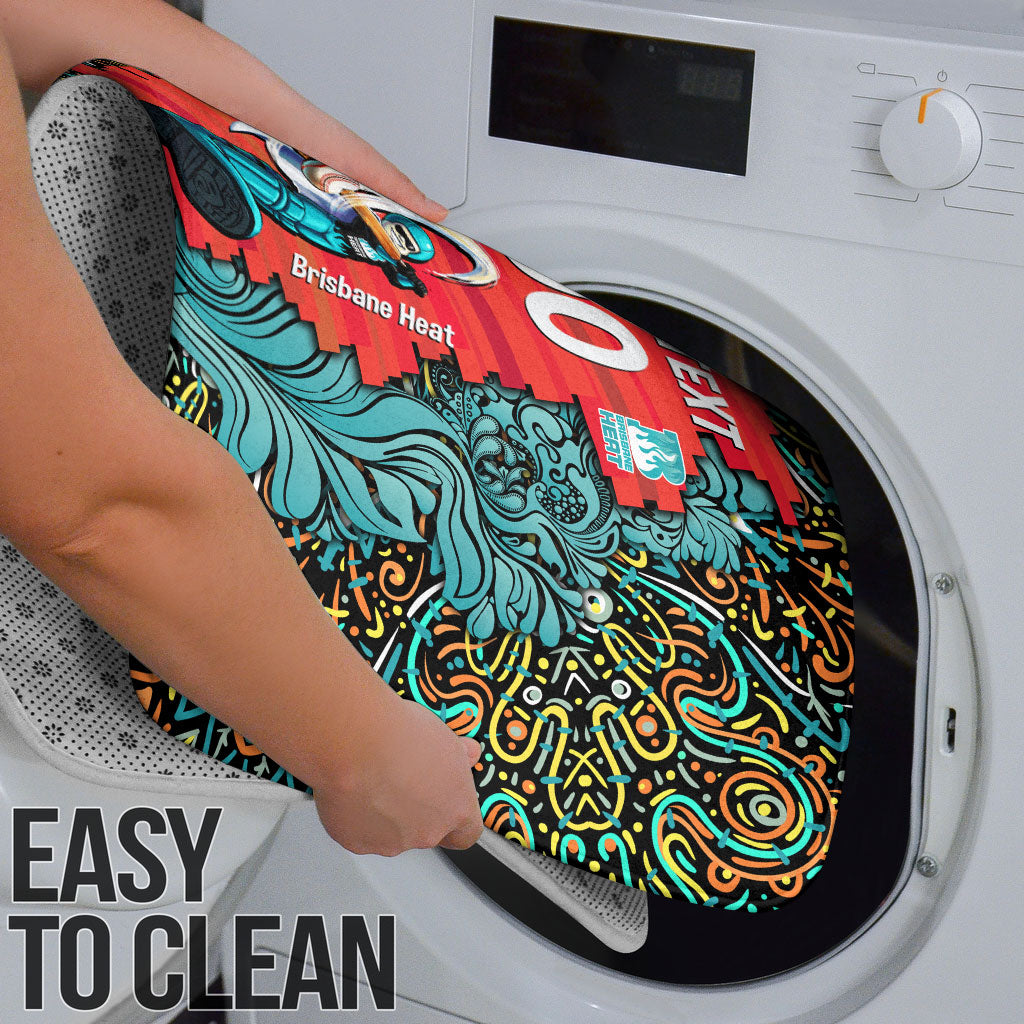 Personalized Brisbane Heat Cricket Bathroom Set Hippie Psychedelic Pattern Vibrant Mandala Art Style