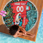 Personalized Brisbane Heat Cricket Beach Blanket Hippie Psychedelic Pattern Vibrant Mandala Art Style