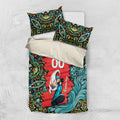 Personalized Brisbane Heat Cricket Bedding Set Hippie Psychedelic Pattern Vibrant Mandala Art Style